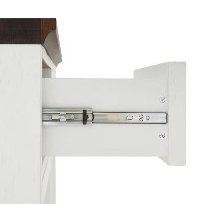 Clifton Kitchen Island With Camille Stools Distressed White/Black - Crosley - Image 14