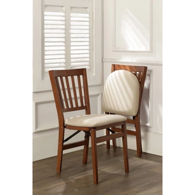 Set Of 2 School House Folding Chair Cherry - Stakmore - Image 2