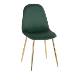 Set Of 2 Pebble Contemporary Dining Chairs Gold/Green - LumiSource