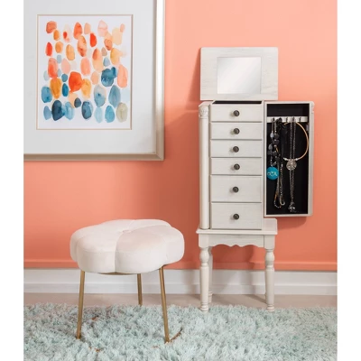 Obrecht Jewelry Armoire Off White - Powell Company - Image 9