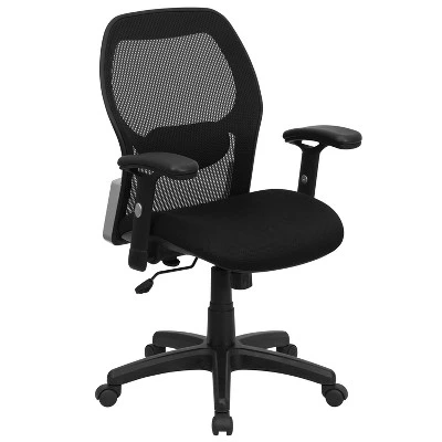 Emma And Oliver Mid-Back Super Mesh Executive Swivel Office Chair With Adjustable Arms - Image 5