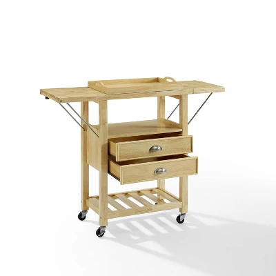 Bristol Double Drop Leaf Kitchen Cart Natural - Crosley - Image 5