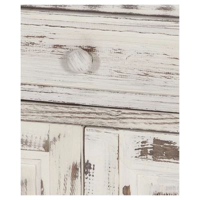 1-drawer Storage Cabinet Hardwood White - Alaterre Furniture - Image 2