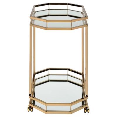 Lacole Serving Cart Mirror/Champagne - Acme Furniture - Image 2
