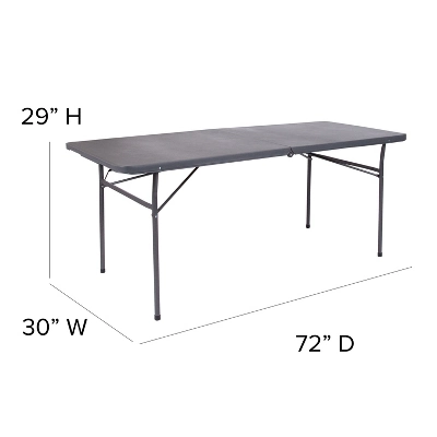 Emma And Oliver 6-Foot Bi-Fold Plastic Banquet And Event Folding Table With Handle - Image 9