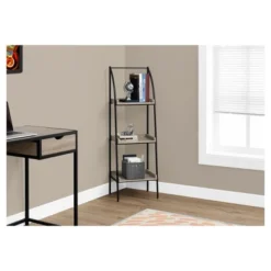 48" Metal Bookcase Dark Taupe - EveryRoom