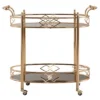 Annie Vintage Metal And Glass Bar Cart Rose Gold - Inspire Q