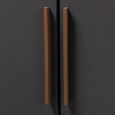 7 Shelf Wardrobe Rikke Two-Tone Wood Storage Cabinet Brown - Baxton Studio - Image 7