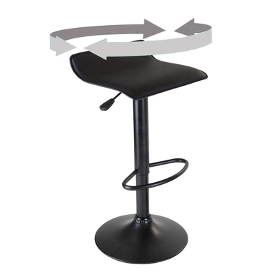 Set Of 2 Obsidian Adjustable Swivel Air Lift Stool Black - Winsome - Image 2