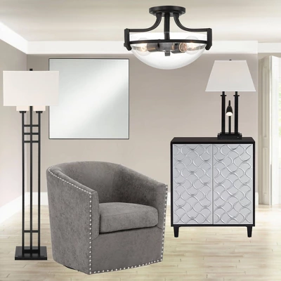 Studio 55D Firenze 30 1/2" Wide Black And Silver Accent Cabinet - Image 8