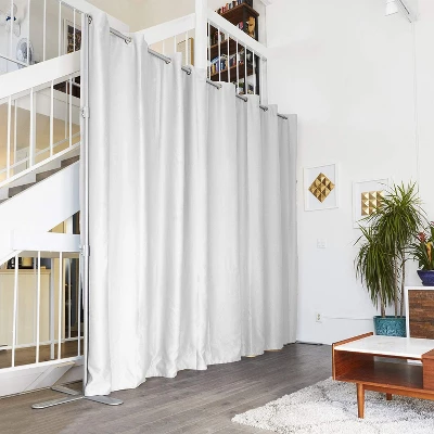 RoomDividersNow End2End Portable Alloy Steel Freestanding Stand 7ft Tall X 12ft Wide, Medium Silver