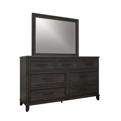 Cindi Sleigh 7 Drawer Dresser Dark Gray - Abbyson Living