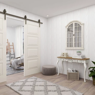 Wood Parisian Design Floral Ornate Detailing Console Table White - Olivia & May - Image 8