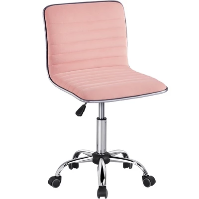 Yaheetech Velvet Low Back Armless Desk Chair Office Chair With Wheels - Image 8