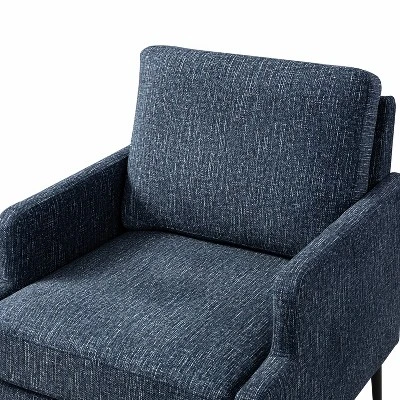 Leandes Mid-century Armchair With Tapered Metal Legs For Living Room And Bedroom | KARAT HOME - Image 5