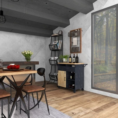 Industrial Rolling Cart Black - Olivia & May - Image 8