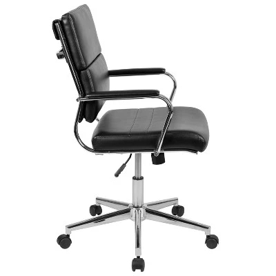 Emma And Oliver Mid-Back LeatherSoft Contemporary Panel Executive Swivel Office Chair - Image 11