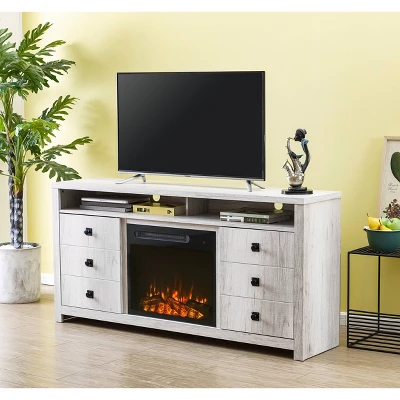 Electric Fireplace TV Stand For TVs Up To 70" White - Home Essentials - Image 2
