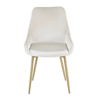 Set Of 2 Diana Contemporary Chairs Cream Velvet - LumiSource - Image 5