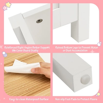 Costway Wooden Toy Storage Organizer Kids Toy Chest W/Lid For Kindergarten Bedroom White - Image 7