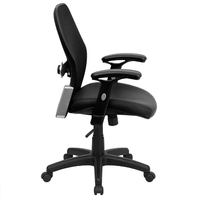 Emma And Oliver Mid-Back Super Mesh Executive Swivel Office Chair With Adjustable Arms - Image 2
