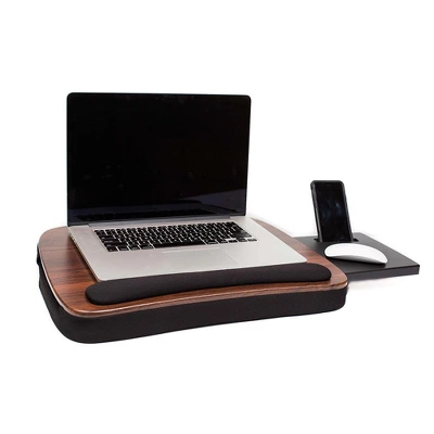 Sofia + Sam Multi Tasking Memory Foam Lap Desk (Brown Wood Top) - Supports Laptops Up To 15 Inches - Image 4