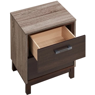 Passion Furniture Magnolia 2-Drawer Brown Nightstand (24 In. H X 15.5 In. W X 19 In. D) - Image 4