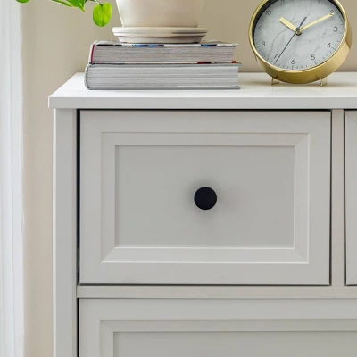 Farmhouse 5 Drawer Grooved Tall Storage Dresser White - Saracina Home - Image 9
