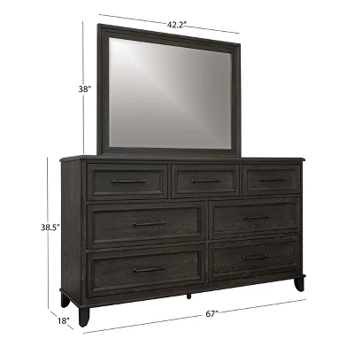Cindi Sleigh 7 Drawer Dresser Dark Gray - Abbyson Living - Image 7
