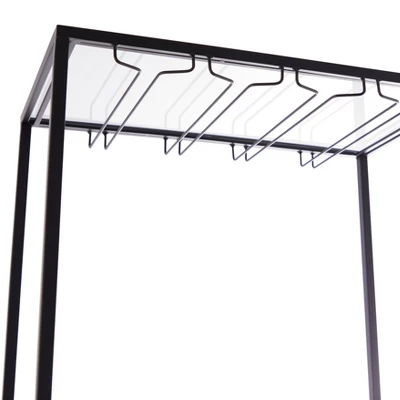 Modern Wood Standing Wine Rack Black - Olivia & May - Image 3