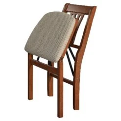 Set Of 2 Stakmore Folding Chair With Blush Seat - Brown