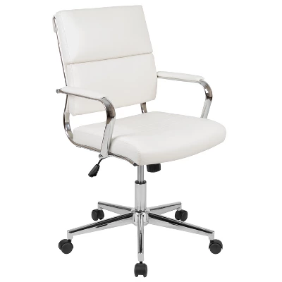 Emma And Oliver Mid-Back LeatherSoft Contemporary Panel Executive Swivel Office Chair - Image 14