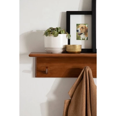 36" X 5" Alta Wood Shelf With 5 Posts Walnut Brown - Kate & Laurel All Things Decor - Image 8
