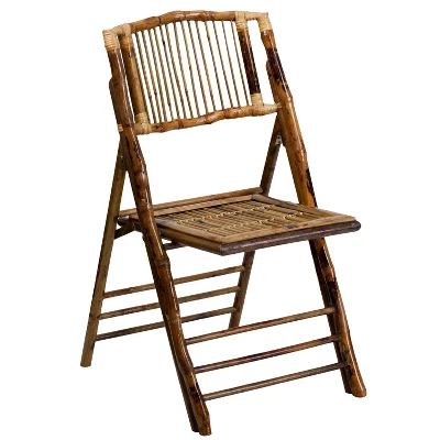 Flash Furniture Bamboo Folding Chairs | Set Of 2 Bamboo Wood Folding Chairs - Image 8