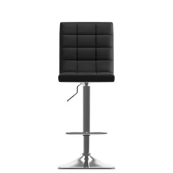 Set Of 2 Adjustable High Back Square Tufted Barstool - CorLiving