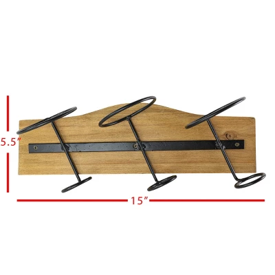 Black Metal & Wood Space Saving Wine Holder - Foreside Home & Garden - Image 4