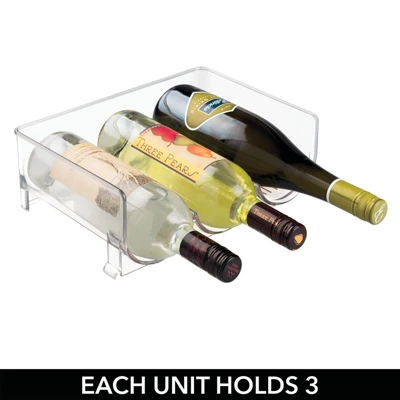 MDesign Plastic Stackable Wine Bottle Storage Organizer Rack - Image 4