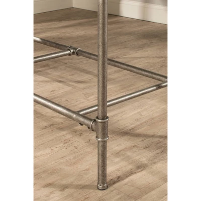 Dillon Counter Height Bench Metal Pewter Woven Fabric - Hillsdale Furniture - Image 5