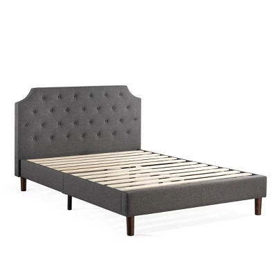 Mavn Upholstered Platform Bed, Modern Tufted Headboard Dark Gray - Mellow - Image 8