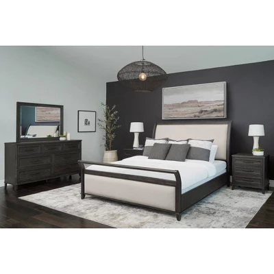 5pc Cindi Sleigh Bedroom Set Gray - Abbyson Living