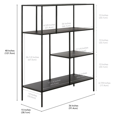 48" Tall Black Bronze Bookcase - Henn&Hart - Image 7