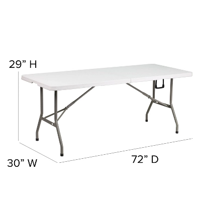Emma And Oliver 6-Foot Bi-Fold Plastic Banquet And Event Folding Table With Handle - Image 3
