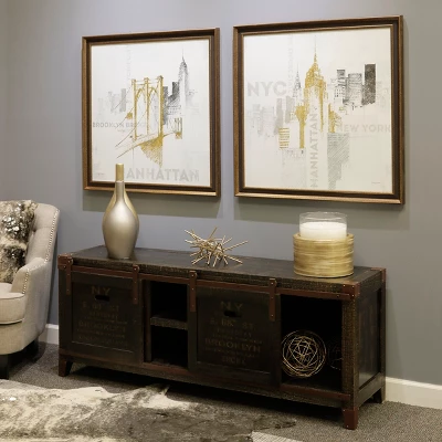 Archer Ridge Vintage Cabinet TV Stand For TVs Up To 65" Brown - StyleCraft - Image 4