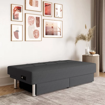 Wilton Dream Convertible Futon Sofa Bed Charcoal - Serta - Image 2