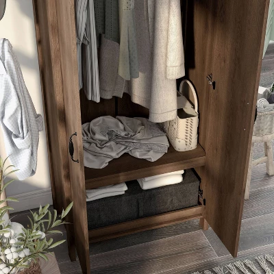 Andreasson Wardrobe Closet Distressed Walnut - HOMES: Inside + Out - Image 5
