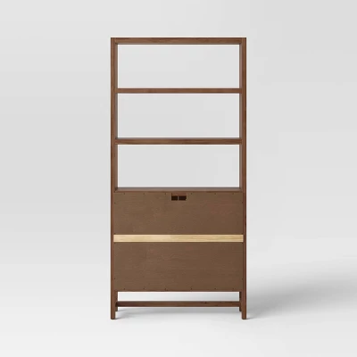 70.5" Warwick Storage Bookcase Brown - Threshold™ - Image 3