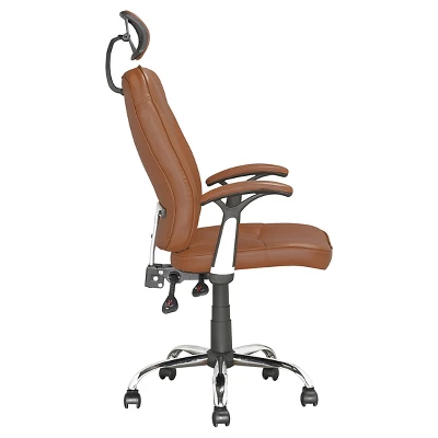 Workspace Executive Office Chair Leatherette Light Brown - CorLiving - Image 2