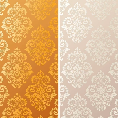 6" Double Sided Baroque Wallpaper Canvas Room Divider Gold - Oriental Furniture - Image 5