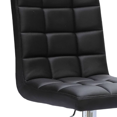 Set Of 2 Adjustable High Back Square Tufted Barstool - CorLiving - Image 8