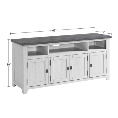 Foundry 65" TV Stand White Stain With Gray Top - Martin Svensson Home - Image 8